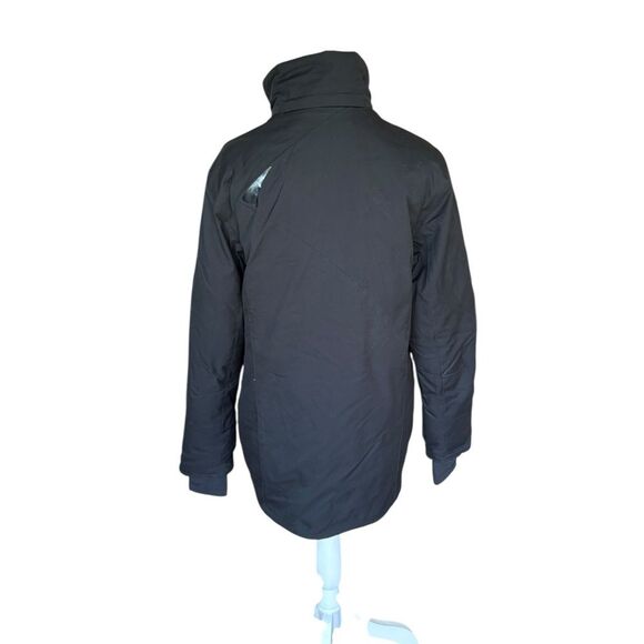 Spyder Duck Down Winter Jacket Black Shell Pink Interior Womens Size 10 Medium - Picture 2 of 16